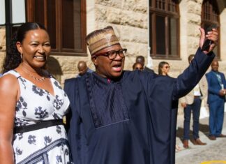 Minister of Transport Fikile Mbalula and his wife Nozuko Mbalula attend the 2020 State of the Nation Address at Parliament in Cape Town. Archive photo: Ashraf Hendricks