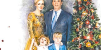 Princess Charlene Shares Illustrated Family Christmas Card