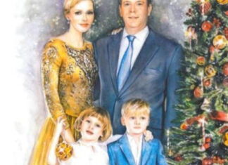 Princess Charlene Shares Illustrated Family Christmas Card