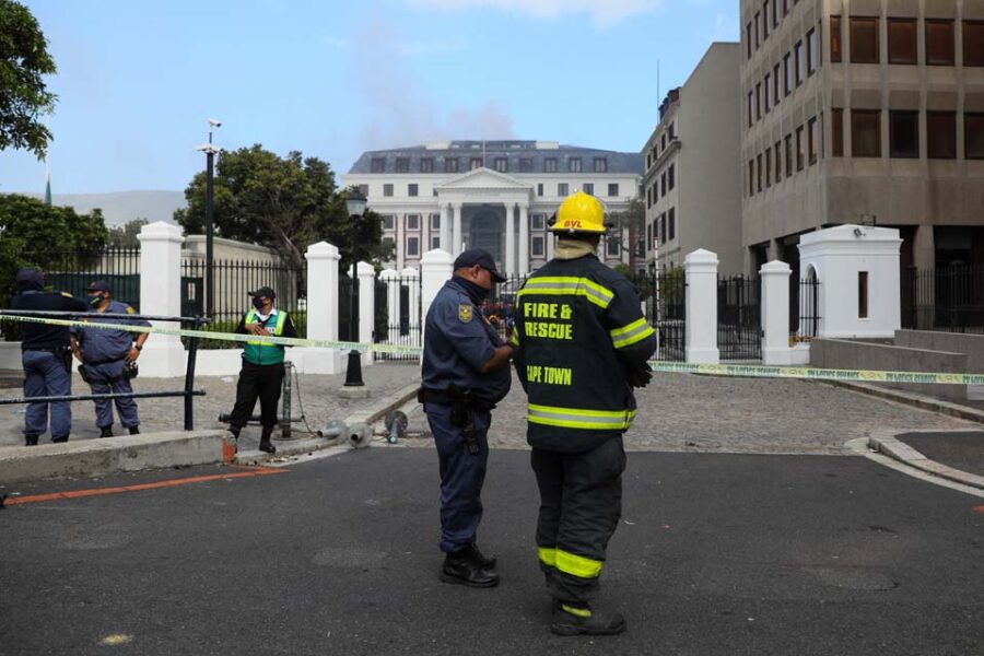Fire Parliament Cape Town South Africa