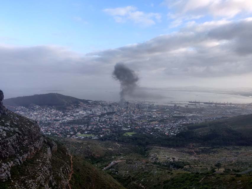 Fire Parliament Cape Town South Africa