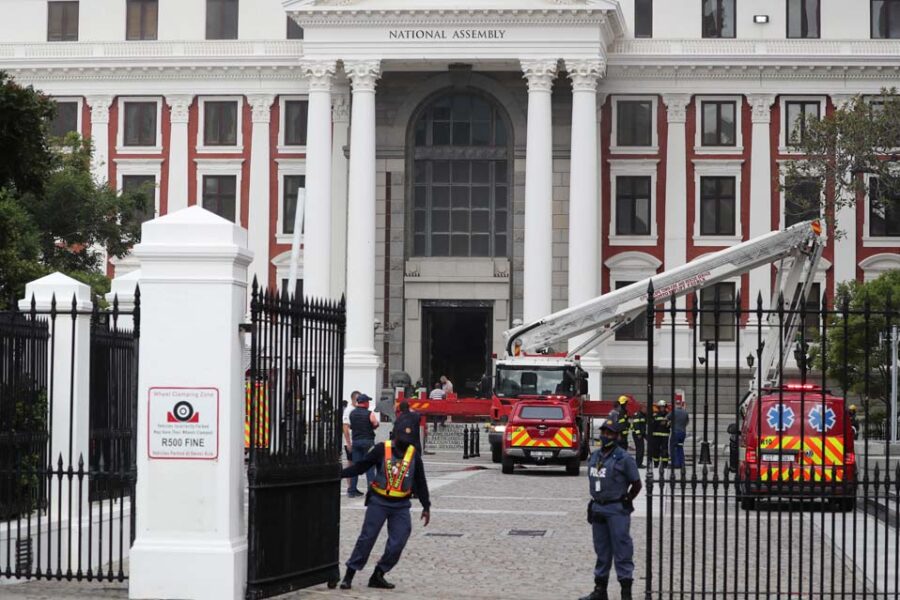 Fire Parliament Cape Town South Africa