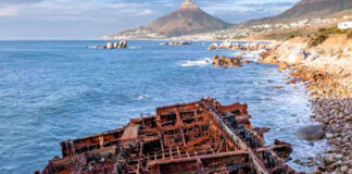 Spectacular video and photos of the Antipolis shipwreck in Cape Town, South Africa. All Photos: LUKE BELL