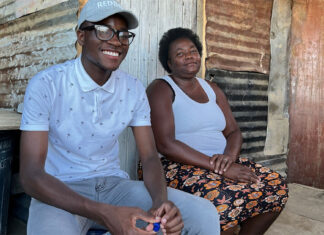 Ephraim Simango and his mother Veronica who says she was speechless when she heard of her son’s seven distinctions in matric. Photos: Peter Luhanga
