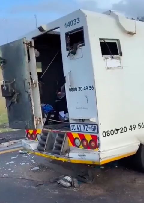 Grab Cash After cash in transit Heist in Cape Town, South Africa