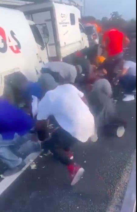 Grab Cash After cash in transit Heist in Cape Town, South Africa