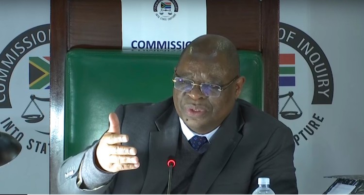 A screenshot of Justice Raymond Zondo chairing the Commission of Inquiry into Allegations of State Capture. Archive photo.