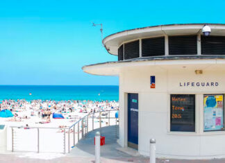 Lifeguard towers are not always high enough to enable shark spotting. Shutterstock