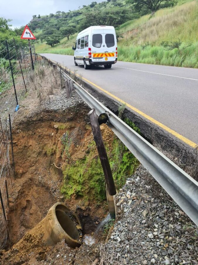 Road trips South Africa collapsed culverts, rockfalls, potholes