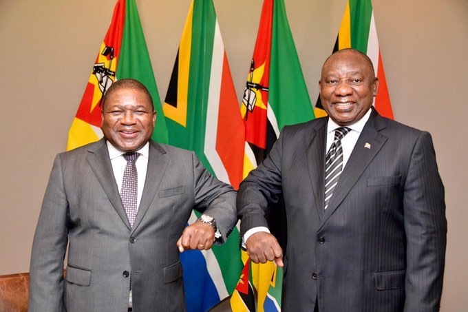 Ramaphosa and MOzambique Presidents Cyril Ramaphosa and Mozambique's Filipe Nyusi.