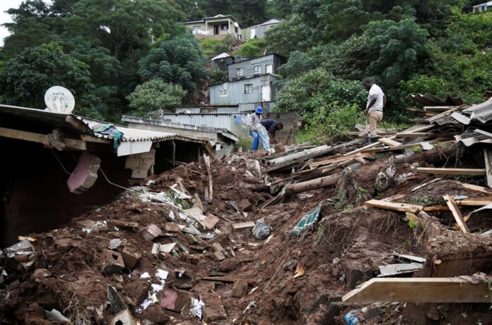 South African President Ramaphosa meets with people who lost family members during flooding in Clermont KZN Floods South Africa