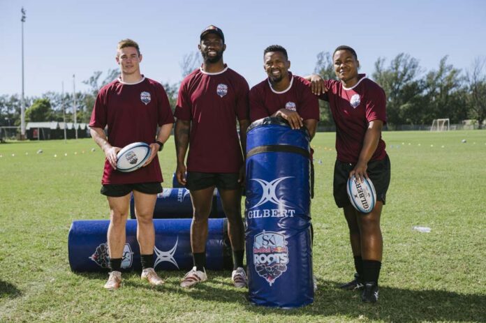 James Venter, Siya Kolisi, Sikhumbuzo Notshe and Babalwa Latsha Red Bull Siya Kolisi