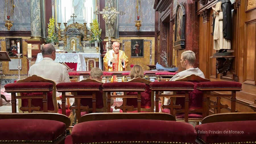 Princess Charlene Easter church Monaco family photo