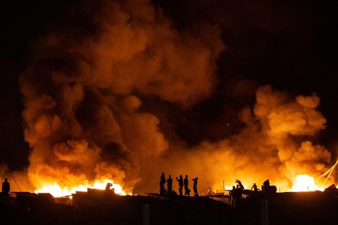 Langa fire Cape Town People watch their neighbourhood engulfed in flames.