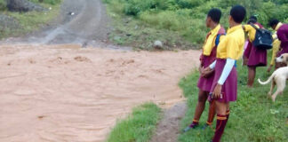 Children near Kranskop miss school because they cannot cross the Dimane River during heavy rains. Photo: Nokulunga Majola