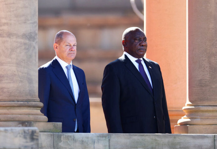 South African President Ramaphosa and German chancellor Scholz hold a joint news conference