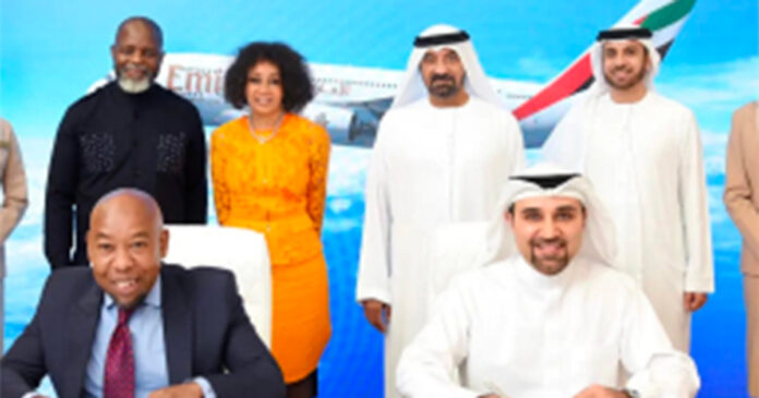 SA-Tourism-Emirates-Agreement The world’s largest airline, Emirates, and South African Tourism have signed a Memorandum of Understanding (MoU) to jointly promote tourism and boost visitor arrivals and inbound traffic to South Africa from key markets across the airline’s network