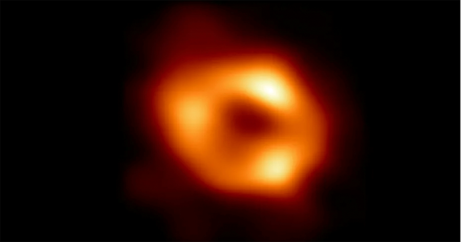 This image shows Sagittarius A*, the black hole at the center of the Milky Way galaxy. EHT Collaboration, CC BY-SA