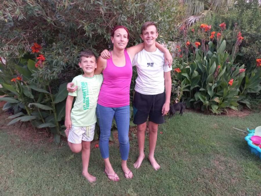 Pictured above: Charlene Drotsky with her sons Cayden and Calden