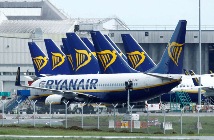 FILE PHOTO: Ryanair planes are seen at Dublin Airport Ryanair Drops Afrikaans Test After Backlash in South Africa