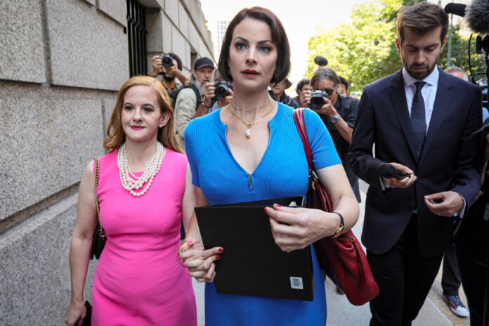 Ghislaine Maxwell Sentencing Victims Sarah Ransome and Elizabeth Stein arrive at Court South African expat Sarah Ransome