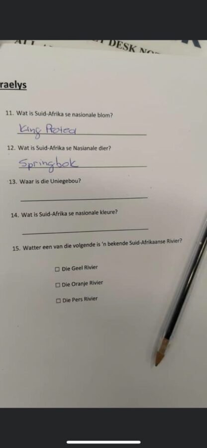 Afrikaans test on Ryanair 1