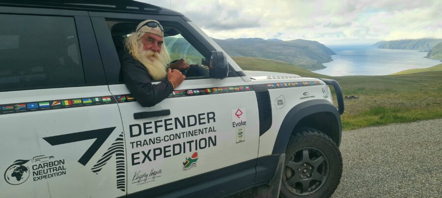 Top of the World: nine months and 35,000 kilometres after leaving Cape Agulhas, Kingsley Holgate leads his expedition team to Nordkapp in Norway. This Hot Cape to Cold Cape expedition is the 40th for the renowned South African humanitarian explorer.