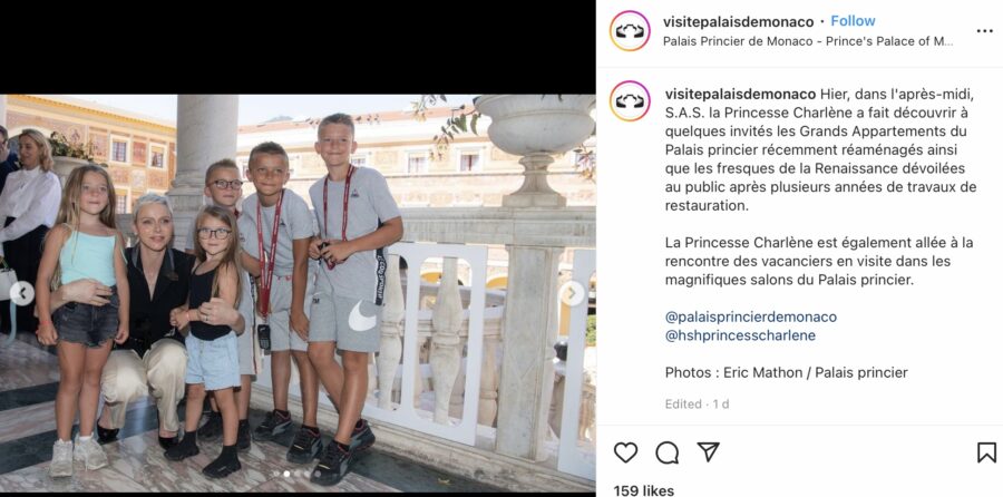 Princess Charlene Delights Tourists at Monaco Palace with Surprise Appearance