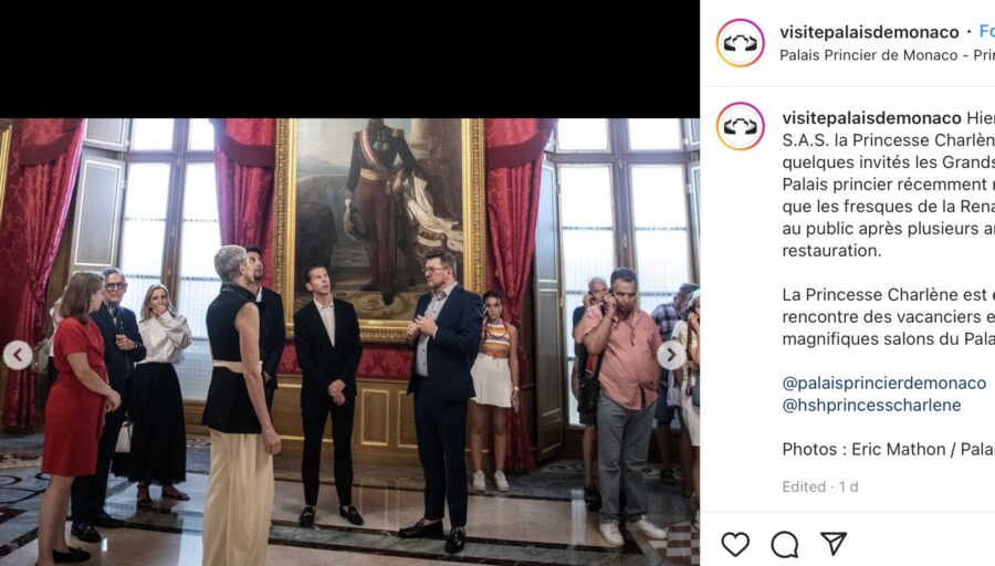 Princess Charlene Delights Tourists at Monaco Palace with Surprise Appearance