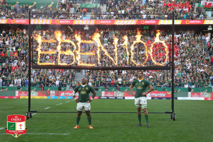 Eben Eztebeth 100 matches Springboks Springboks Lead Against Wales at Half Time