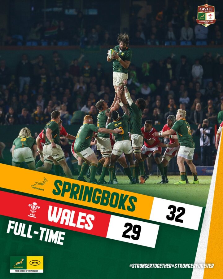 Springboks win vs Wales