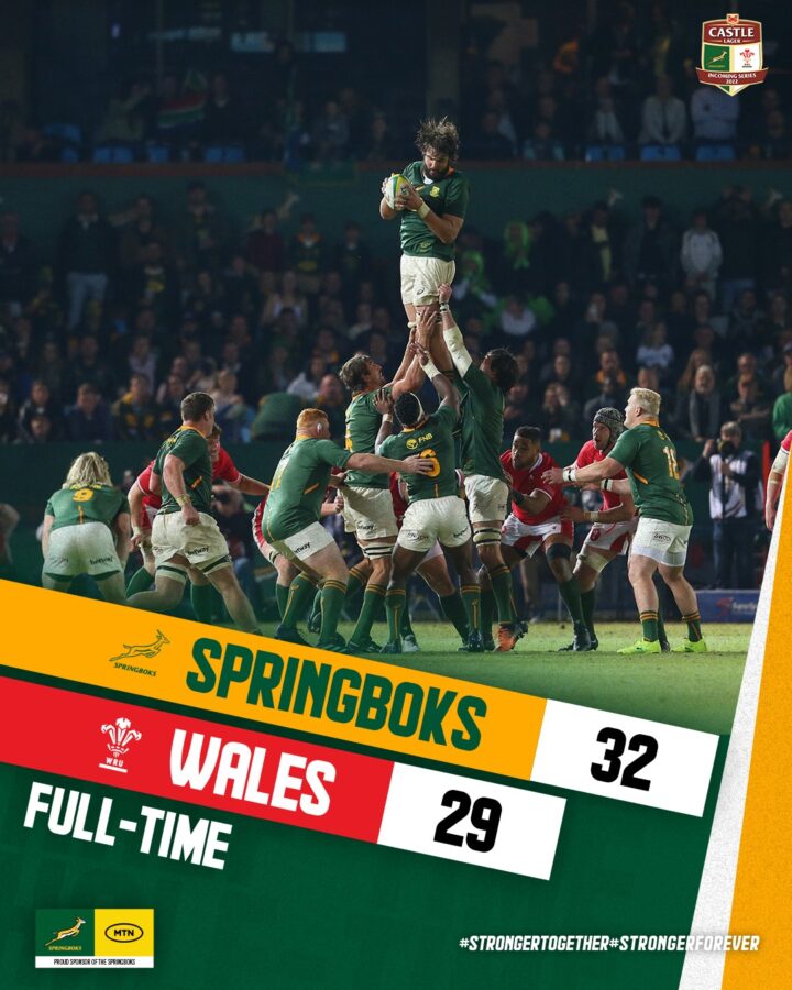 RUGBY Springboks Jump to Victory in NailBiting Match Against Wales in