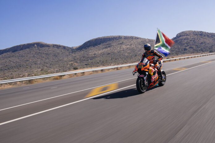 Brad Binder Brad Binder is seen during the filming of Superlap in Johannesburg, South Africa