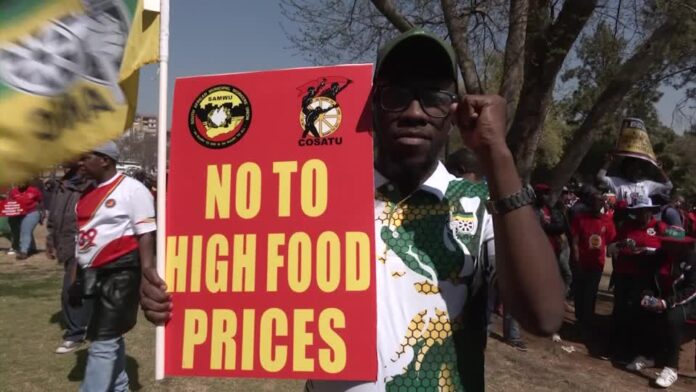 South Africa unions launch nationwide strike over the high cost of living South Africa unions launch nationwide strike over the high cost of living