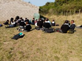 Children study outside at Chabasa Junior Secondary School in Port St Johns, Eastern Cape. Photos: Nombulelo Damba-Hendriks