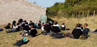 Children study outside at Chabasa Junior Secondary School in Port St Johns, Eastern Cape. Photos: Nombulelo Damba-Hendriks