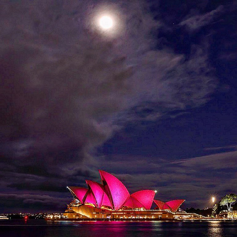 Sydney Opera House Lights Up Pink to Honour Olivia Newton-John