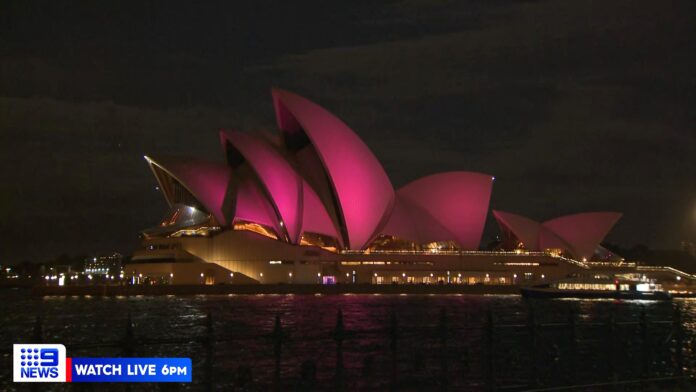 Sydney Opera House pink Olivia Newton John Sydney Opera House Lights Up Pink to Honour Olivia Newton-John