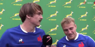 French U18 player does post-match interview in Afrikaans