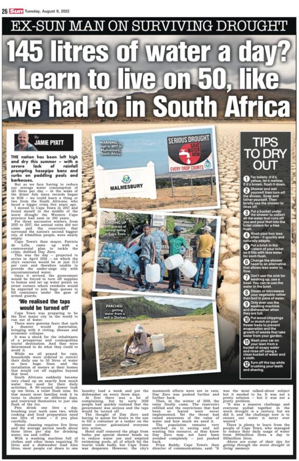 south africa tips on drought uk