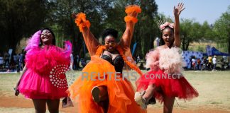 Participants attend the Soweto Pride Festival in support of gay rights in Johannesburg