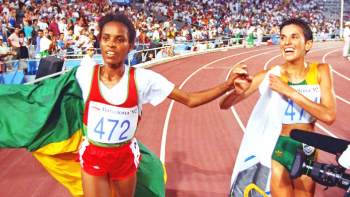 Meyer Tulu reunion 30 years Barcelona SA's Elana Meyer and Ethiopia's Tulu Reunite for 30-Year Barcelona Celebration