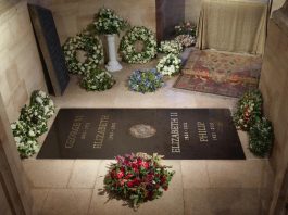 A photograph is released today of the ledger stone now installed at the King George VI Memorial Chapel, following the interment of Her Majesty Queen Elizabeth.