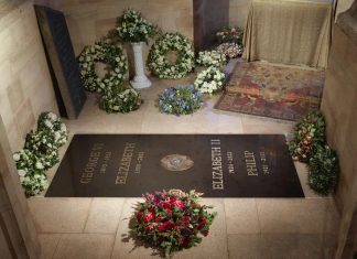 A photograph is released today of the ledger stone now installed at the King George VI Memorial Chapel, following the interment of Her Majesty Queen Elizabeth.
