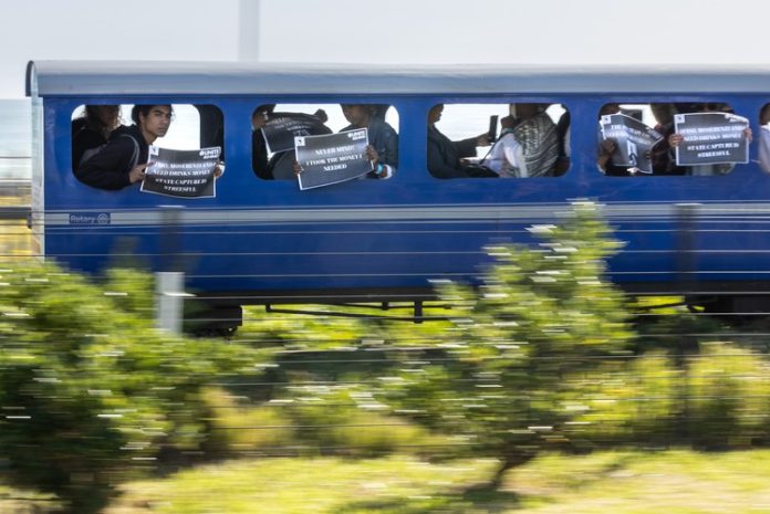The Mini Blue Train in Mouille Point, Cape Town, has been entertaining children and adults since 19 December 1956. Photos: Ashraf Hendricks The Mini Blue Train in Mouille Point, Cape Town, has been entertaining children and adults since 19 December 1956. Photos: Ashraf Hendricks