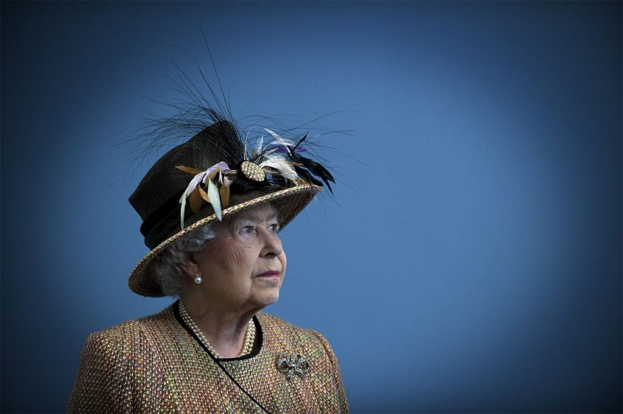 Britain's Queen Elizabeth views the interior of the refurbished East Wing of Somerset House at King's College in London