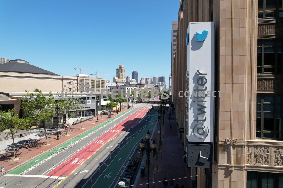 Signage for Twitter is seen at the company’s headquarters in San Francisco