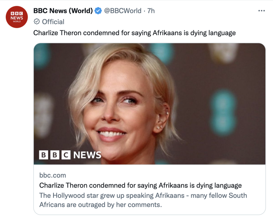 BBC Charlize Theron Afrikaans