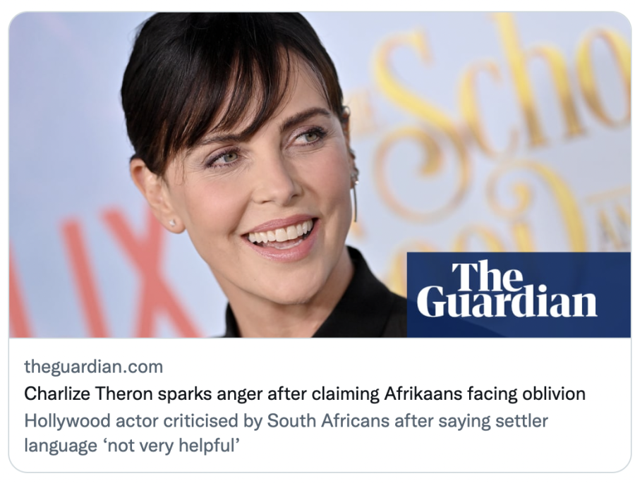 Guardian Charlize Theron Afrikaans