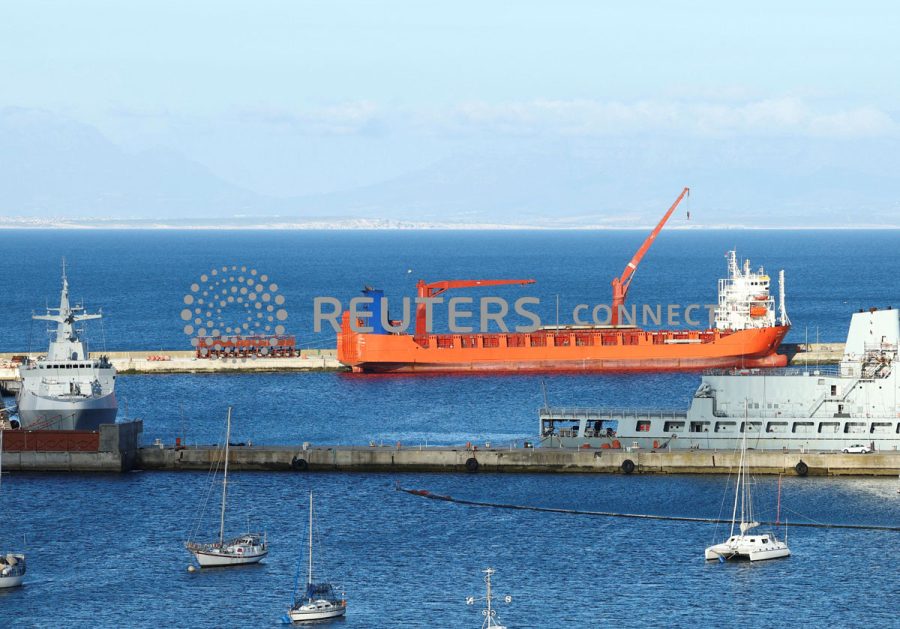 Russian roll-on/roll-off container carrier 'Lady R' docks at Simon's To